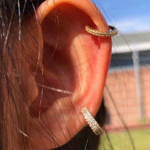 Ear cuffs set with Pave Rhinestones